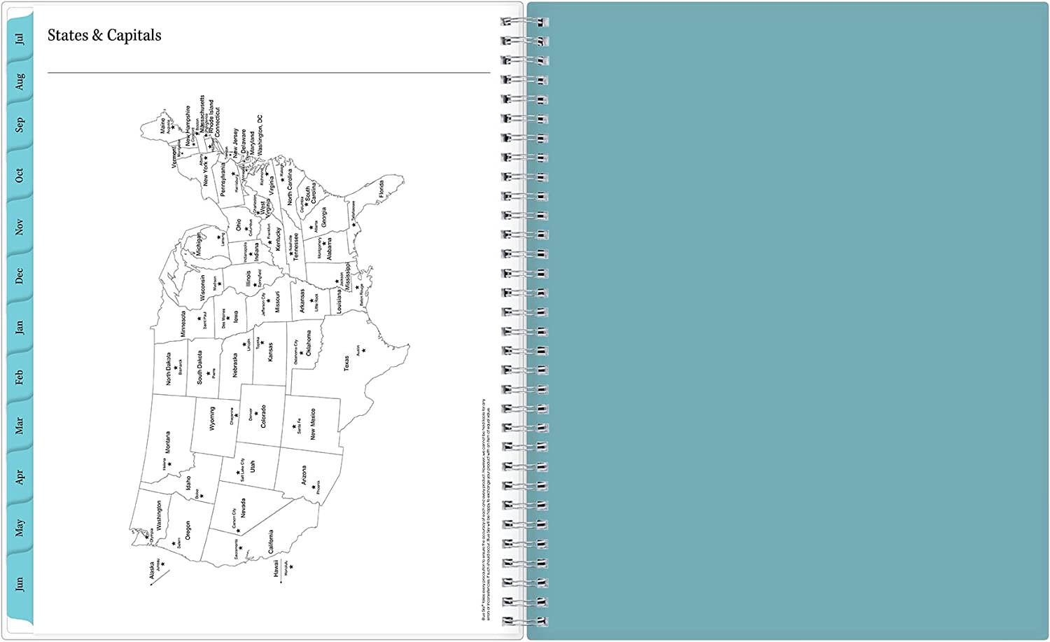 Blue Sky 2022-2023 Academic Year Teacher Weekly & Monthly Lesson Planner, 8.5" x 11", Flexible Cover, Wirebound, Dots (100330-A23) - Image 2